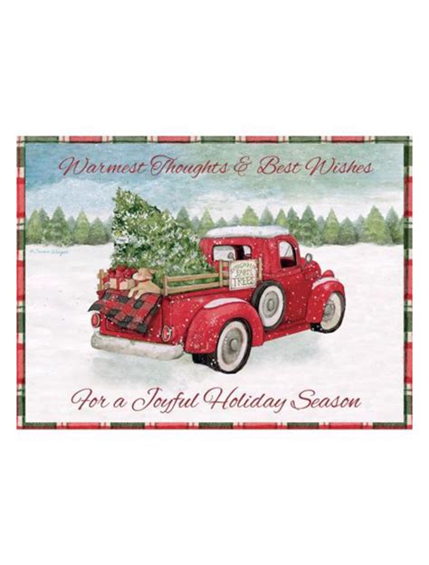 Red Truck Christmas Card Note Cards Stationery