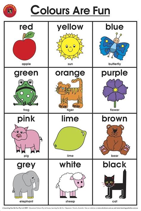 Basic Color Chart For Kids
