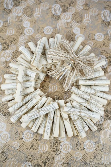 Stunning Upcycled Book Page Scroll Wreath Diy And Crafts