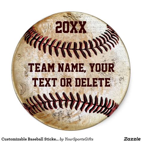 Customizable Baseball Stickers For Baseball Party