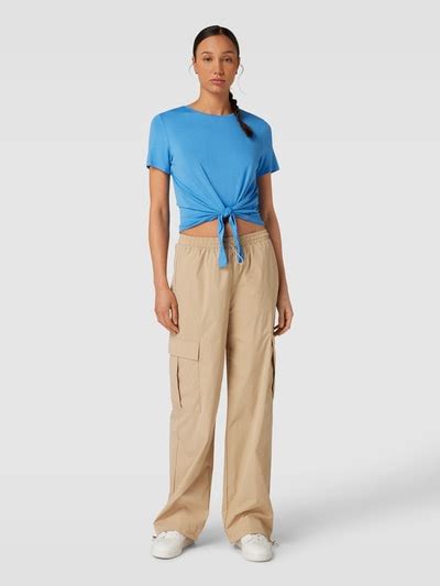 Pieces T Shirt Mit Knotendetail Modell Neora Bleu Online Kaufen