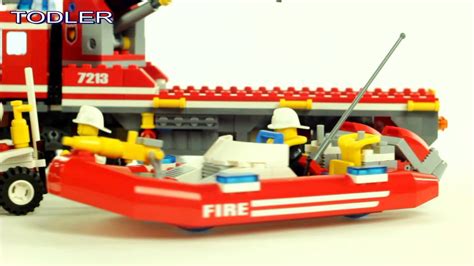 Lego City 7213 Off Road Fire Truck And Fireboat Review Youtube