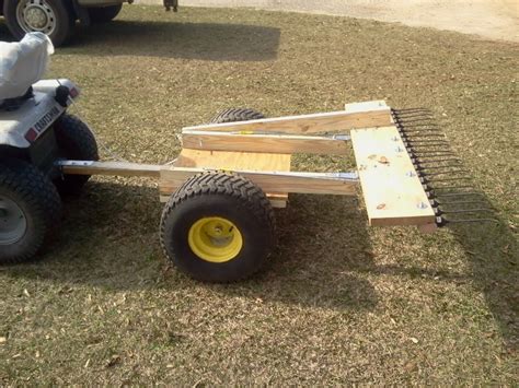 Pinestraw Rake In Dump Position Homemade Tractor Garden Tractor