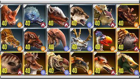 All Cenozoic All Evolutions Max Lv 40 1 Jurassic World The Game