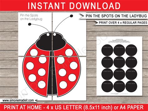 Ladybug Cutouts Printable