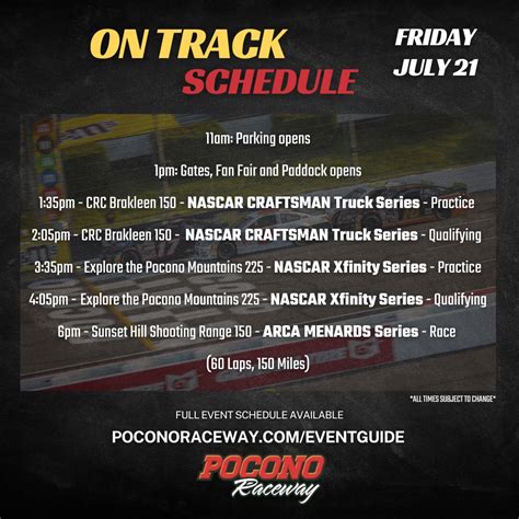 Pocono Raceway On Twitter Lets Go Racing Heres The Schedule For