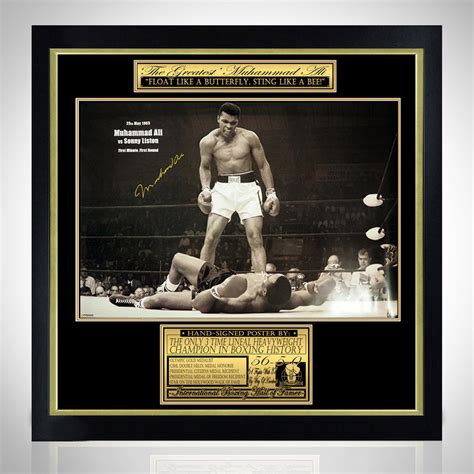 Muhammad Ali Vs Sonny Liston Hand Signed Poster Custom Frame Rare T