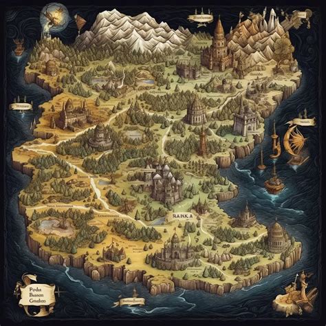 Midjourney Prompts For Creating Fantasy Maps Featuring Beautiful Images Malice Inn Tavern
