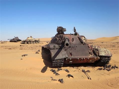 3 Soviet Era T55 Tanks Of Libya Abandoned In The Sahara After The Libya