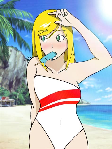 Orimoto Izumi Digimon Digimon Frontier Looking Away White Swimsuit