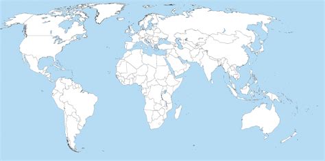 Filea Large Blank World Map With Oceans Marked In Blue Wikimedia
