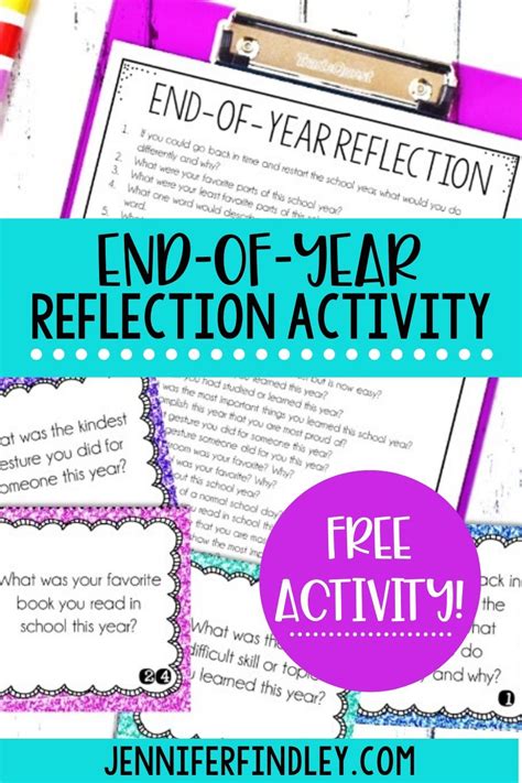 End Of Year Reflection Activity Free Teaching With Jennifer