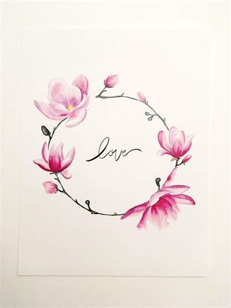 White magnolias represent perfection and here is a flower that symbolizes both femininity and the feminine power. Purple Magnolia valentines day PRINT | Watercolor tattoo flower, Small flower tattoos, Magnolia ...
