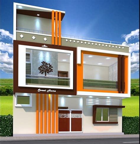 Sq Ft Indian House Front Elevation Designs Photos Double Floor