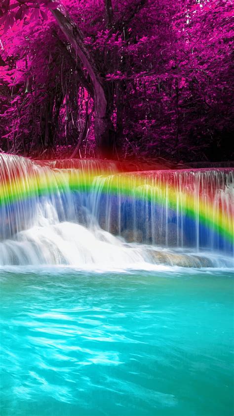 Rainbow Waterfall Hd Phone Wallpaper Peakpx