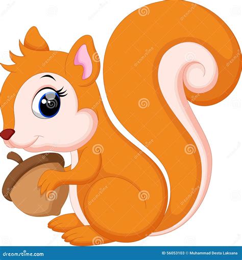 Cute Cute Squirrel Cartoon Stock Vector Illustration Of Icon 56053103