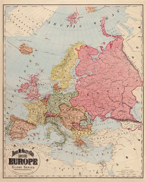 Europe Map Old Map Of Europe Giclee Fine Art Large Map Wall Map