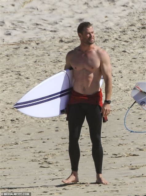 Chris Hemsworth Enjoys A Solo Surfing Session Ahead Of Lockdown Lifting