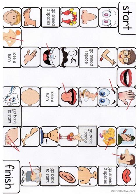 Body Boardgame Board Game English Esl Worksheets Pdf And Doc