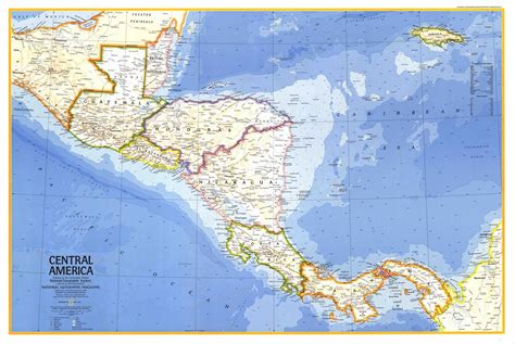 National Geographic Central America Map 1973