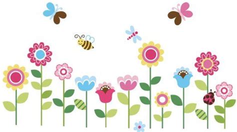 Garden Flowers Baby Nursery Peel And Stick Wall Sticker Decals These