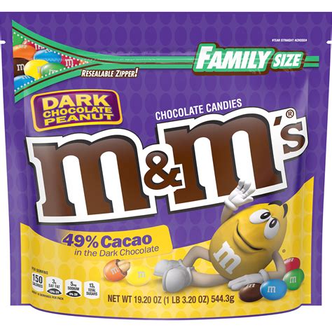 M&M'S Peanut Dark Chocolate Candy Family Size 19.2-Ounce Bag - Walmart