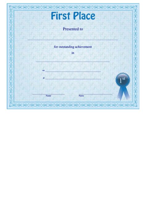 Top 13 1st Place Certificate Templates Free To Download In Pdf Format