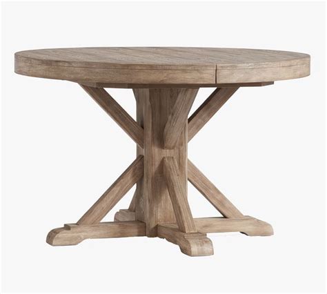 Zaragoza 4 seat round dining table, walnut & charcoal black. Benchwright Round Pedestal Extending Dining Table ...