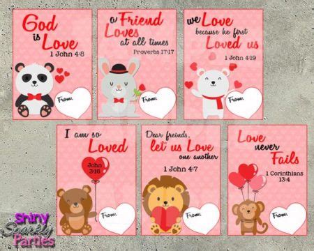 Kids Christian Valentines Day Cards, Kids Religious Valentines Cards
