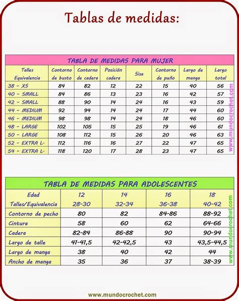 Pin De Luz Del Pilar Rodriguez En Tejido Tabla De Medidas Como Tomar