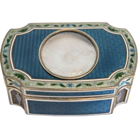 Antique French Guilloche enamel gilt silver box, Paris ca. 1880 from ...