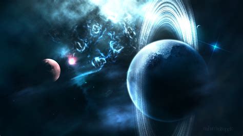Outer Space Planets Rings 1920x1080 Wallpaper High Quality Wallpapers