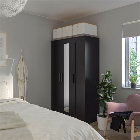 Related:black 4 door wardrobe 2 door black wardrobe black wardrobe with drawers. BRIMNES Wardrobe with 3 doors, black, 46x74 3/4" - IKEA in ...