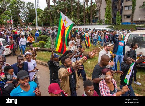 Harare Zimbabwe 17th November 2017 Zimbabweans Take To The Streets Of Harare To Protest And