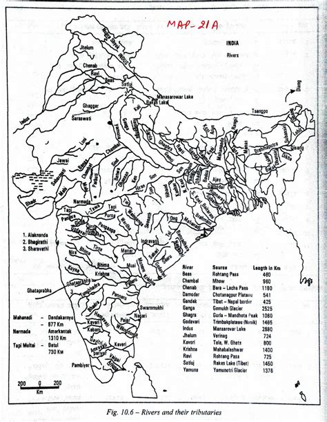 Class 9 Geography Maps Chapter 3 Drainage Rivers Of India