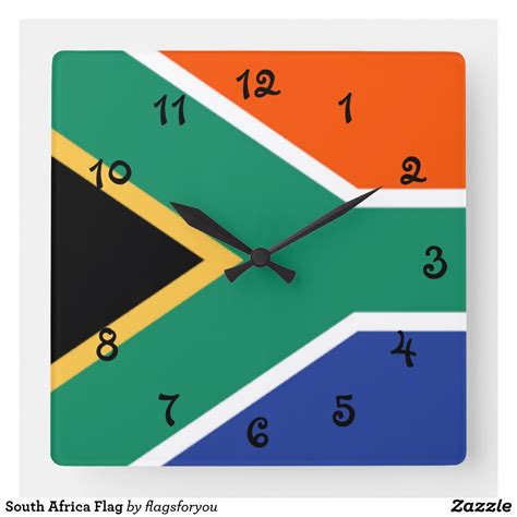 South Africa Flag Square Wall Clock Uk South Africa Flag