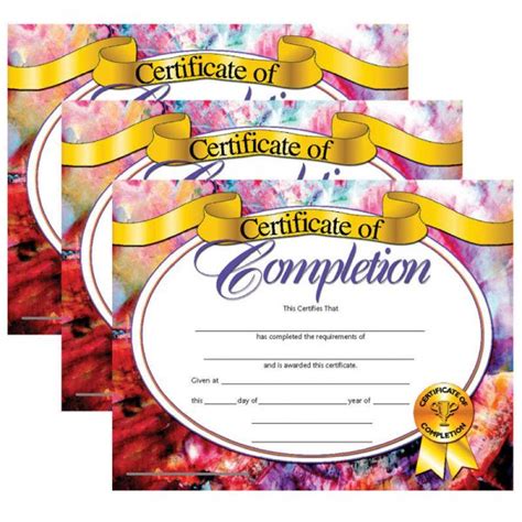 Teachersparadise Hayes Certificate Of Completion 85 X 11 30 Per