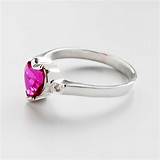Sterling Silver Pink Cubic Zirconia Heart Ring Pictures
