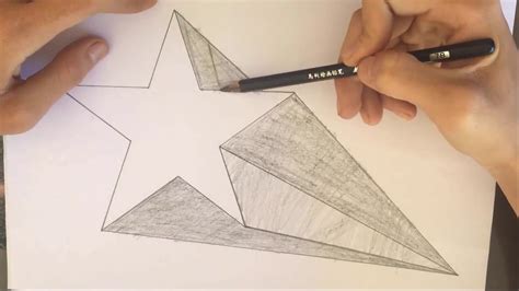 How To Draw A 3d Star Shape Youtube
