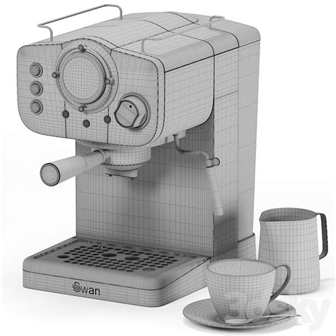 Swan Espresso Coffee Machine Kitchen Appliance 3d Model