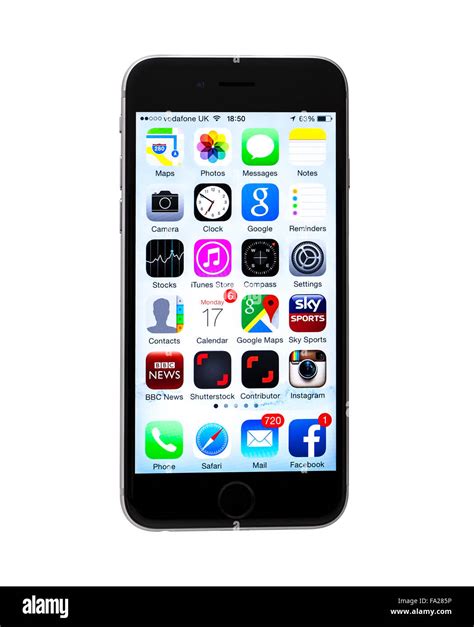 The New Apple Iphone 6 On A White Background Showing The Ios 8