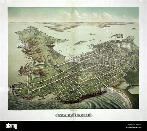 Map Of Newport Rhode Island Usa 1879 Stock Photo Alamy
