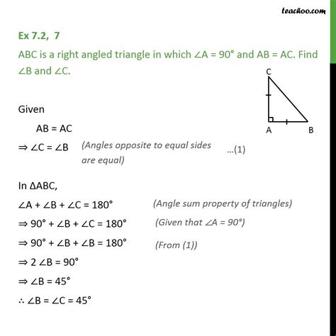 Ex 72 7 Abc Is A Right Angled Triangle In Which A 90