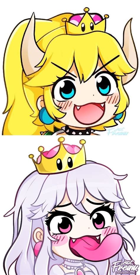 Bowsette And Boosette Anime Chibi Game Character Super Mario Art