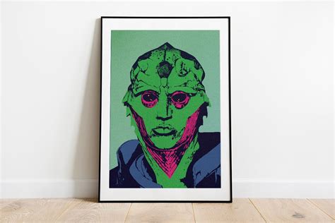 Thane Krios Portrait From Mass Effect Pop Art Inspired Poster Etsy
