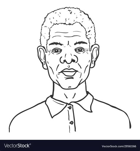 Outline Avatar Old Afro American Man Male Vector Image