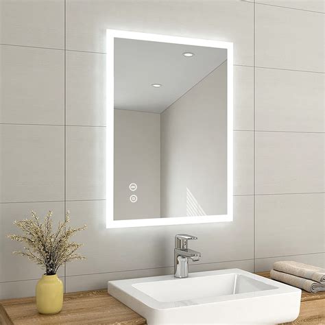 Buy Emke Backlit Illuminated Bluetooth Bathroom Mirror With Shaver Socket 800x600mm Wall Ed