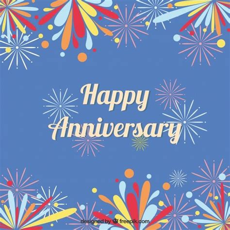 Free Vector Happy Anniversary Background With Colorful Sparks Happy