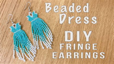 DIY Fringe Earrings Tutorial Brick Stitch Beaded Dress Earrings