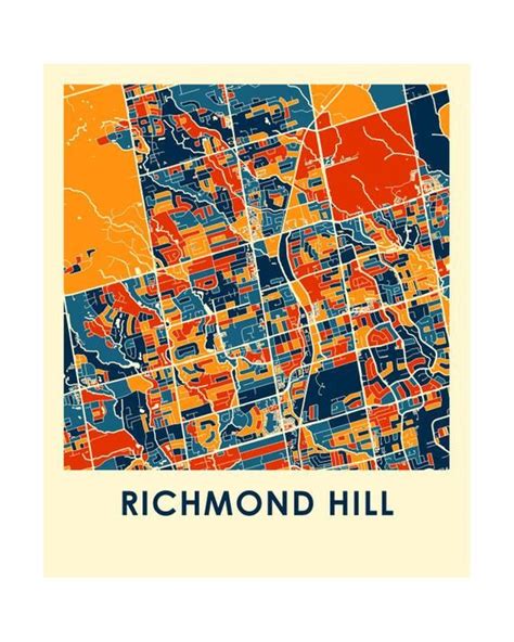 Richmond Hill Ontario Map Print Full Color Map Poster